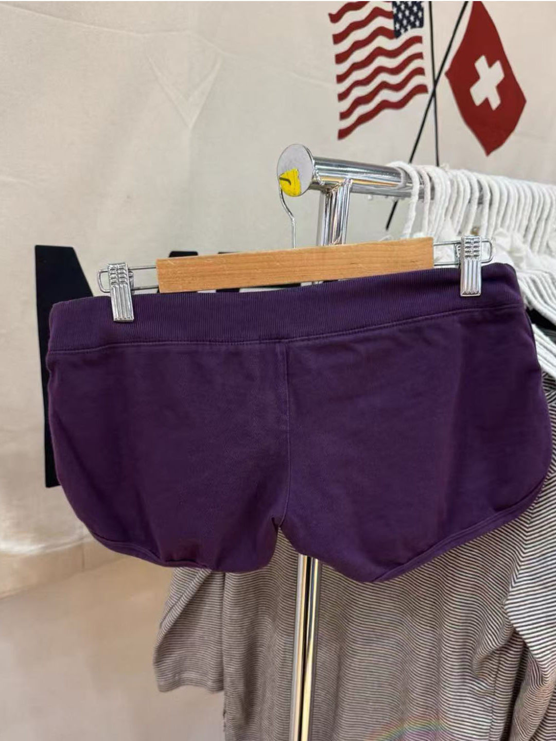 보라색 코튼 짧은 바지 여성 심플 캐주얼 탄성 하이 웨 - Short Linen Drawstring 리뷰 및 가격